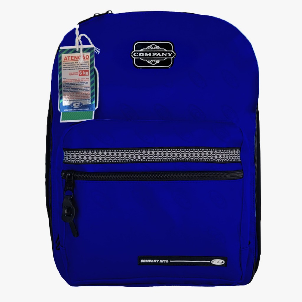 Mochila Company Bolsa Azul Royal Original Promoção Top Para Dia a Dia