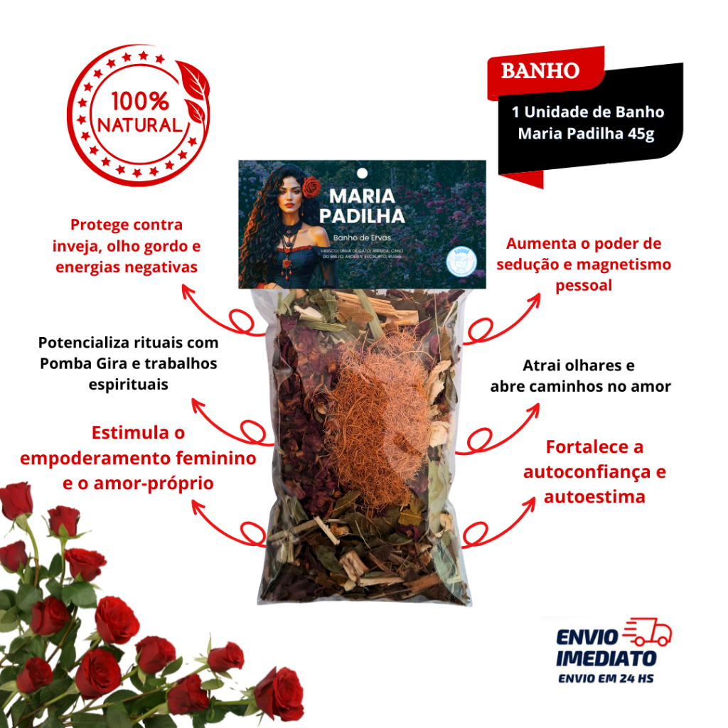 Banho Maria Padilha 45g Poderoso para Amor, Sedução, Abertura de Caminhos e Proteção Espiritual. em Oferta na Shopee