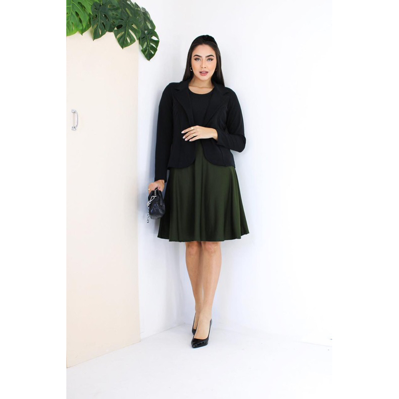 KIT BLAZER MALHA CREPE + SAIA GODE MODA FEMININA MODESTA BARATO