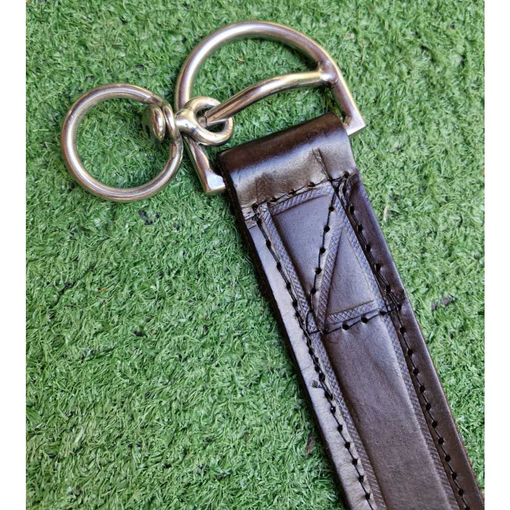 Chinchador em couro com girador em aço inox para cliente envio imediato