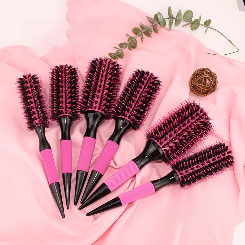 Kit 5 pc Escova De Cabelo Térmica Cerdas De Javali Mista Madeira