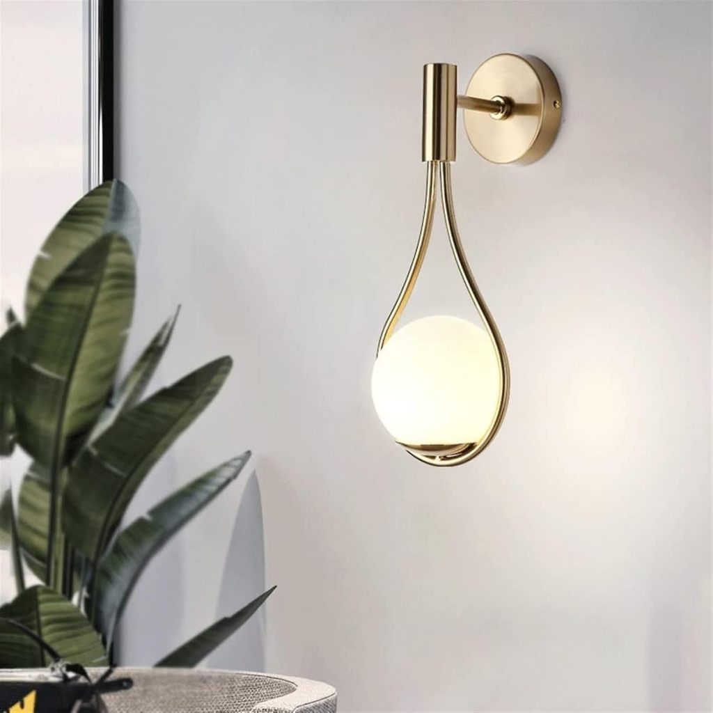 Arandela Abajur com Globo Branco Circular Dourado Bivolt em Oferta na Shopee