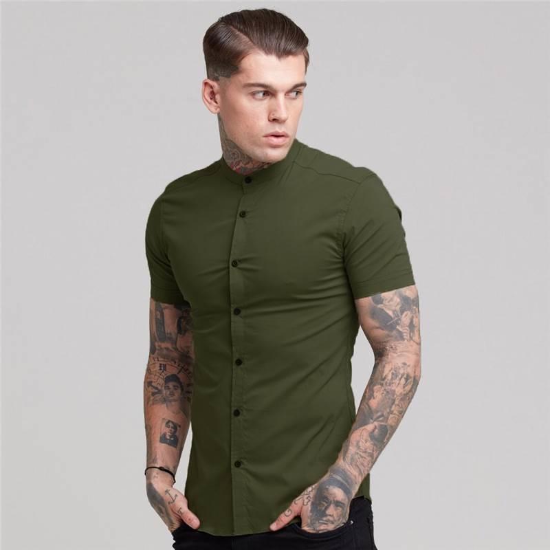 Aibes Camisa Gola Padre Masculina Manga Curta