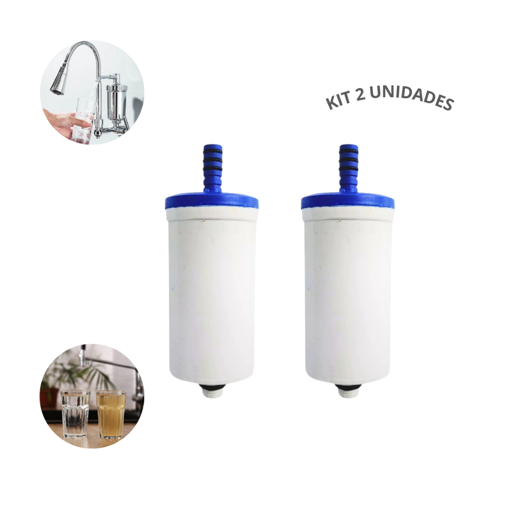 Kit 2 Refil Vela Elemento Filtrante Blindado Torneira Filtro