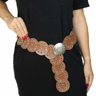 Cinto Feminino Boho Chique Redondo Lançamento Tendência