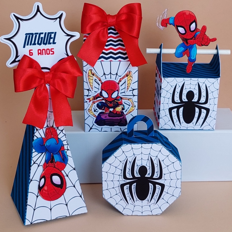Caixas personalizadas Homem-Aranha - kit festa - lembrancinha aniversário