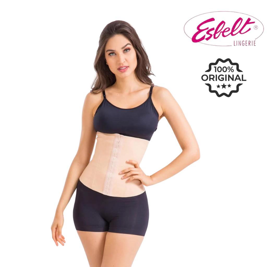 Cinta Modeladora Esbelt Cotton Emborrachada C/Colchetes Ref.404 Esbelt Original melhor Preço