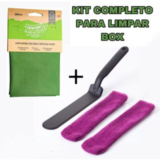 Conjunto Limpeza de Vãos Box e Janela + Limpa Vidro Pano Mágico Poliéster e Poliamida em Oferta na Shopee