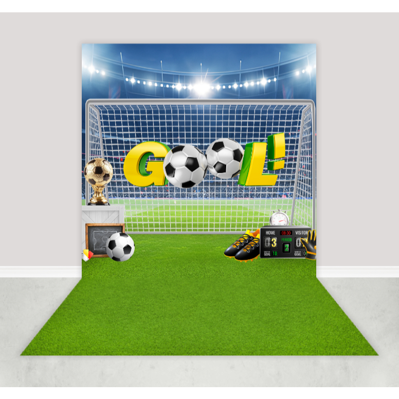 Fundo Fotográfico Campo de Futebol Gol Copa do Mundo Em Tecido FFT-359