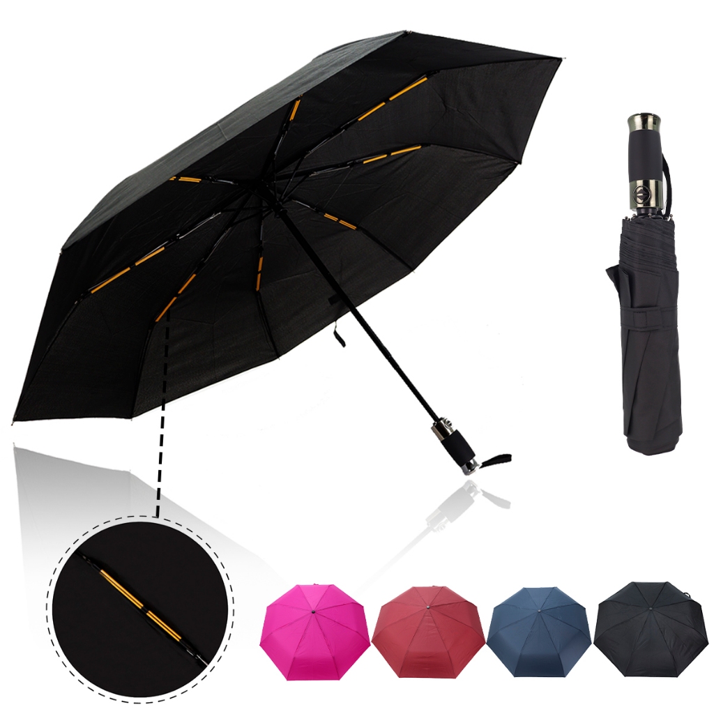 Guarda Chuva Automático Abre E Fecha Reforçado Contra Vento Cabe na Bolsa | A.F-CROMADO