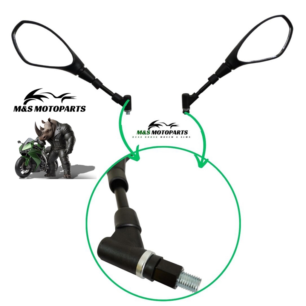 RETROVISOR BMW ARTICULADO ROSCA YAMAHA GIRO 360o MOTO