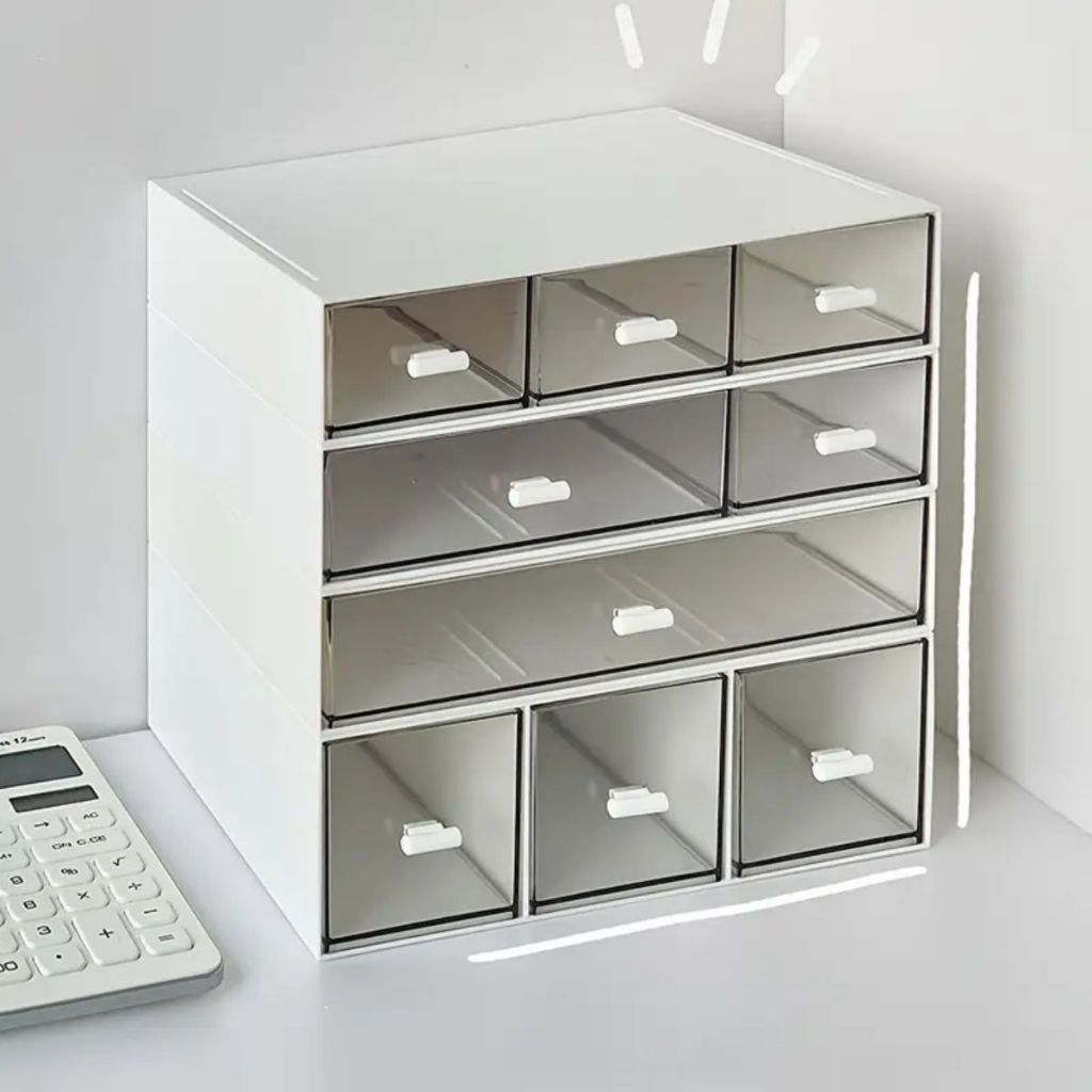 Organizador Gaveta Armazenamento Mesa Empilhável de Plástico Porta Treco Multius