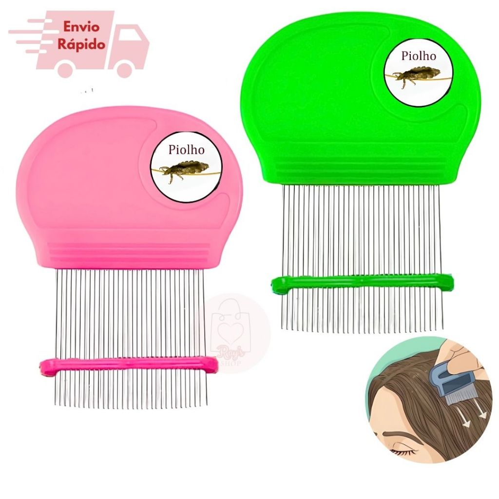 Pente Tira Piolho Lêndeas Com Lupa Limpador De Cerdas Adulto Infantil