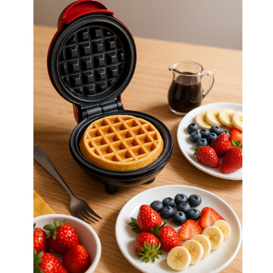 Mini Máquina de Waffle 110V Portátil Antiaderente – Compacta, Aquecimento Rápido, Fácil de...