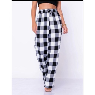 Calça Feminina Pantalona Xadrez Franelado em Oferta na Shopee