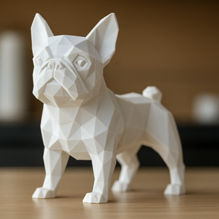Estatua Decorativa Moderna Cachorro Buldog LowPoly em Oferta na Shopee