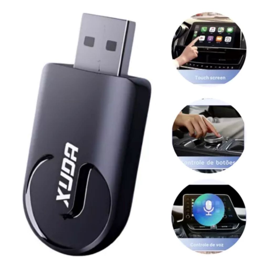 Adaptador Android Auto CarPlay sem fio Smart Box WiFi Plug & Play Universal XUDA