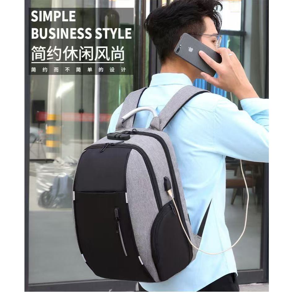 Mochila Masculina Antifurto Trava com Senha e Entrada Usb Resistente Água Riscos Costura Reforçada em Oferta na Shopee