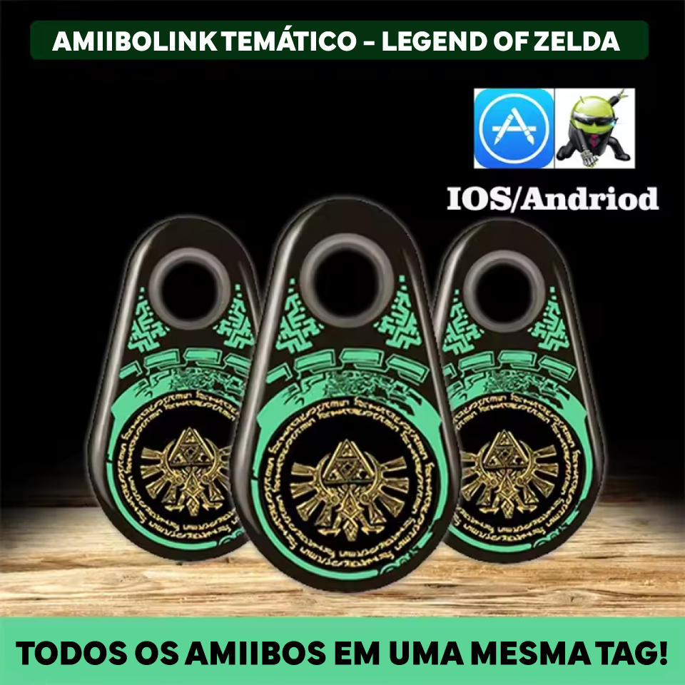 Amiibolink - Chaveiro Tag Bluetooth / NFC Universal Amiibo - Todos os Amiibo em 1 Tag