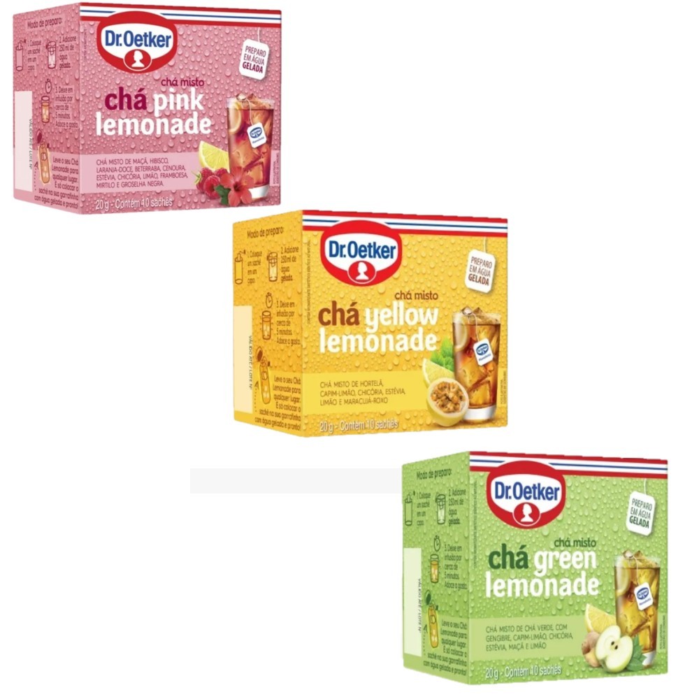 Kit c/ 6 unidades Chá Lemonade 20g 10 Sachês - Dr. Oetker em Oferta na Shopee