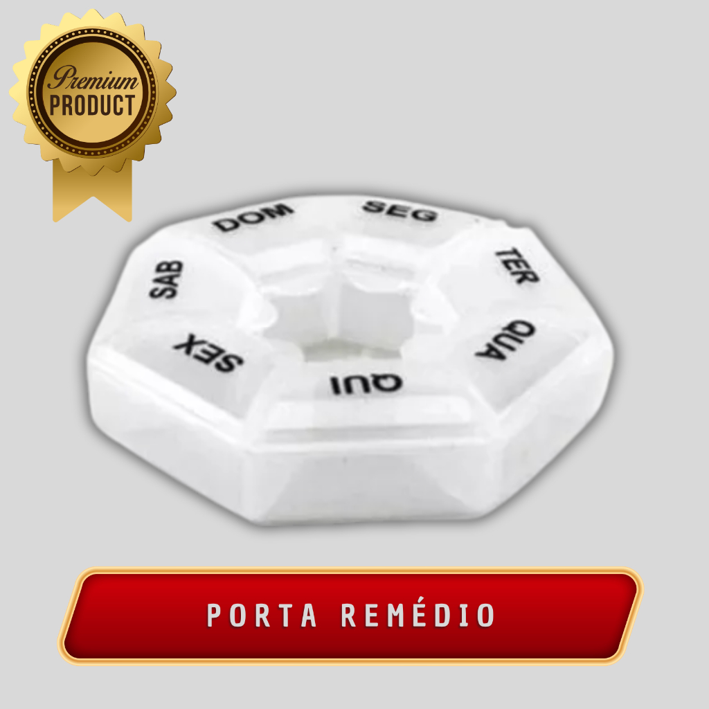 Porta Comprimido Remédios Redondo Organização 7 Dias da Semana Utilidade Saúde