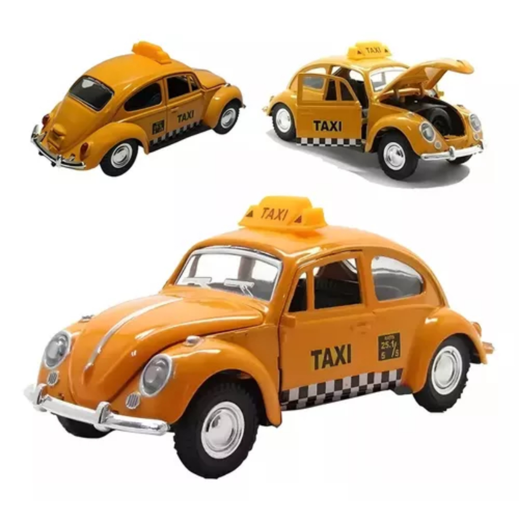 Carrinho Fusca Ferro Fricção Metal Miniatura Colecionador Herbie Taxi Policia