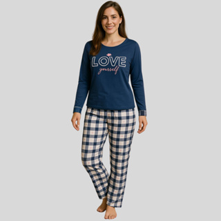 Pijama Feminino Longo Adulto Manga Comprida Baby Doll De Inverno Frio em Oferta na Shopee