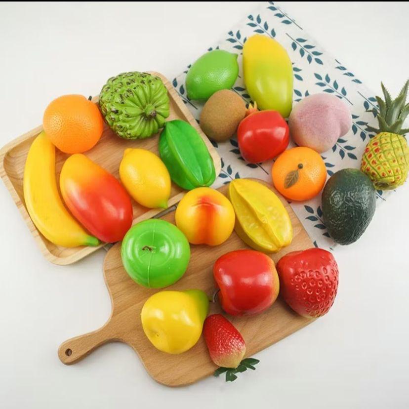 Kit 12 Frutas Sortidas Artificiais Textura Tamanho Real Realista Decorativas Frutas