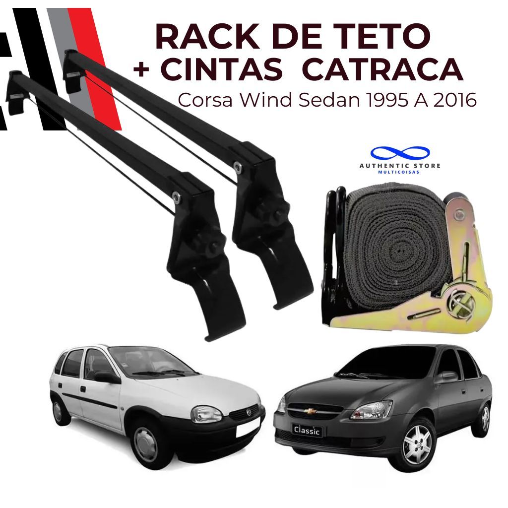 Rack Teto Corsa 1995 à 2016 Hatch Classic + Cinta Carga Reforçada em Oferta na Shopee