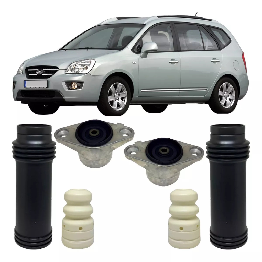 Par de Kit Traseiro Completo Kia Carens Hyundai Azera Coxim Batente Coifa