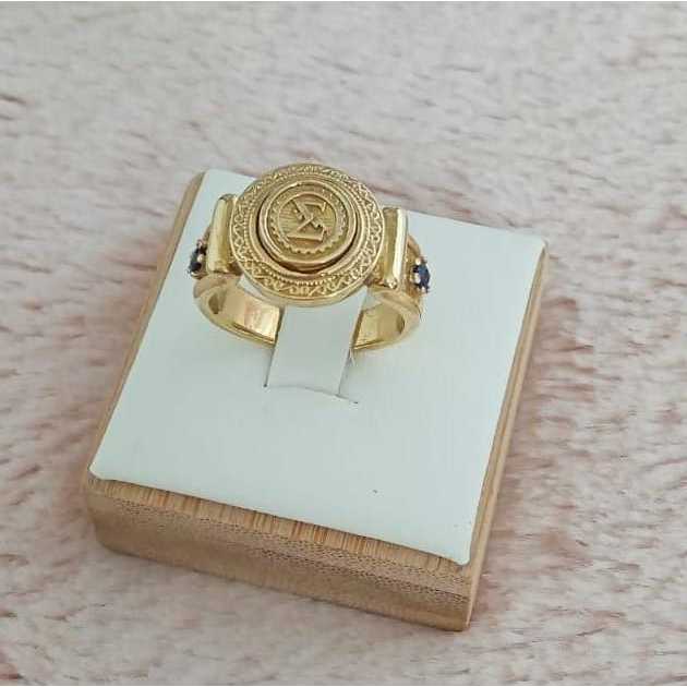 ANEL IMPERIAL DE FORMATURA COM EMBLEMA ENGENHARIA COMPUTAÇÃO DE MOEDA + CAIXINHA CAPELO