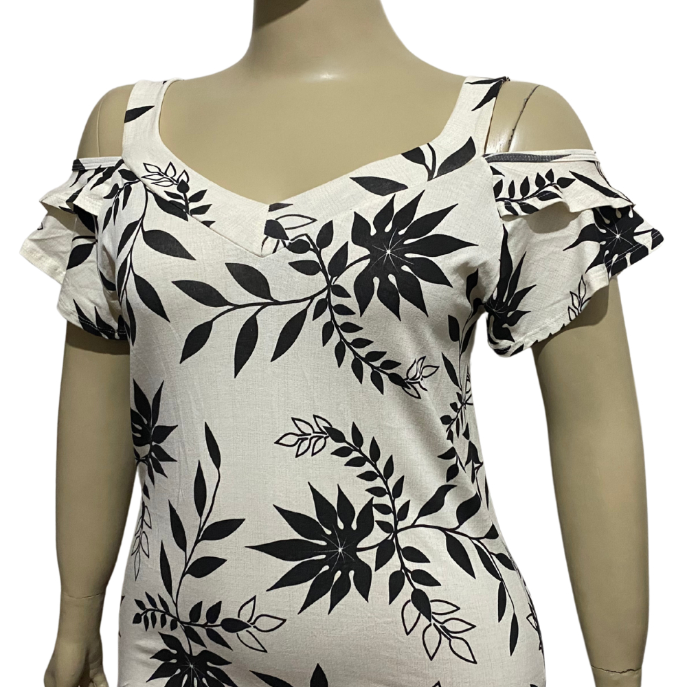 Blusa de Alcinha Feminina Manga Curta Dois Babados | Tamanho GG Diversas Estampas