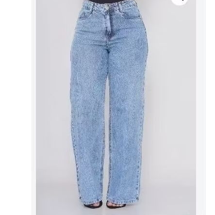 calça jeans wide leg clara sem rasgados