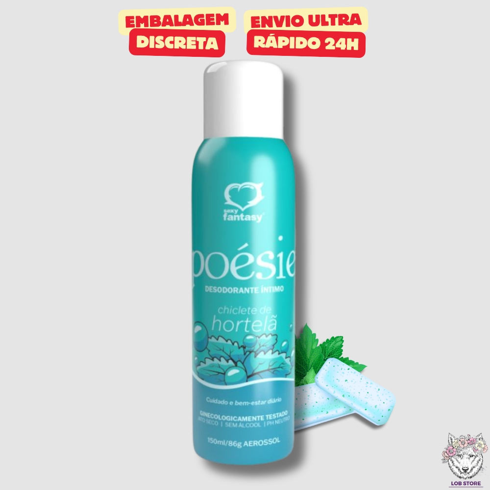 Desodorante Intimo Poésie Chiclete de Hortelã 150ml Sexy Fantasy - Sexy Shop