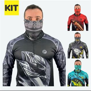 Kit Camisa Camiseta De Pesca + Bandana C/ Proteção Térmica Solar Uv50 Dryfit Envio Imediato em Oferta na Shopee