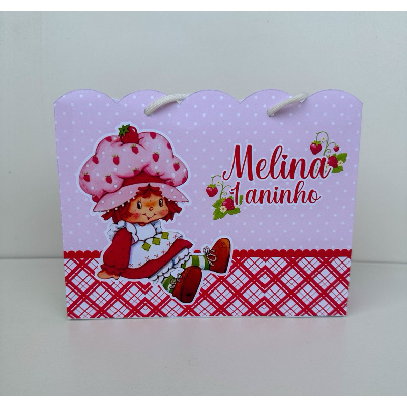 Sacolinha Moranguinho Vintage retrô Pegue e Monte Personalizada Kit Festa Lembrancinha (Informe Nome e idade no Chat)i em Oferta na Shopee
