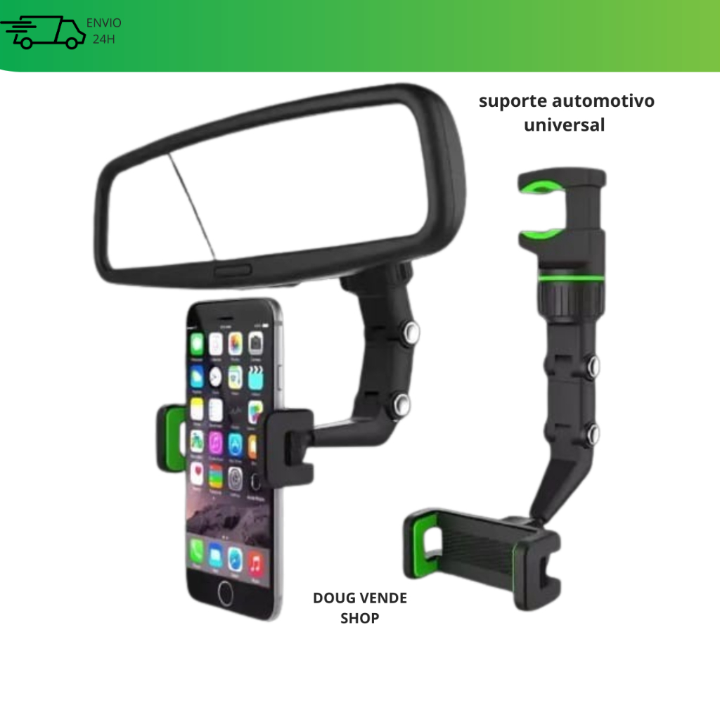 Suporte De Celular Universal Articulado 360 Para Retrovisor De Carro UNIVERSAL