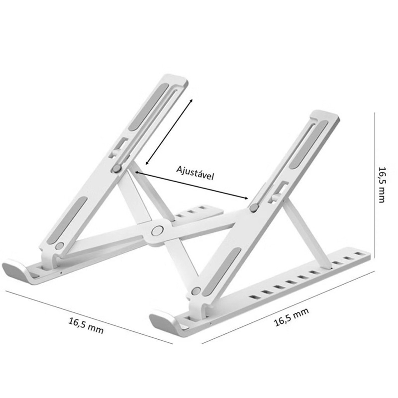 Suporte de notebook feito em liga de alumínio com base ajustável reclinável articulado ergonômico ferro