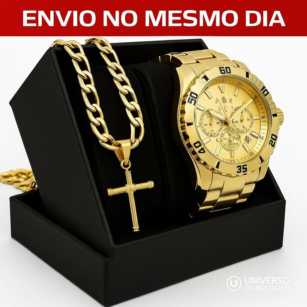 Kits Relógio Masculinos + pulseira + caixa  Á Prova D'água Original