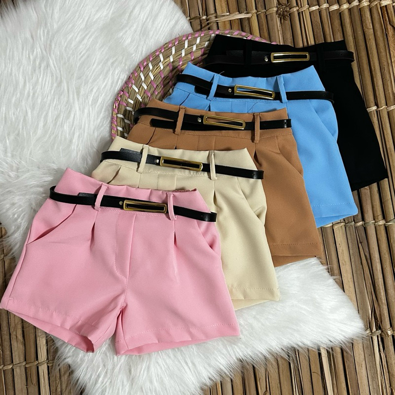 SHORTS INFANTIL MENINAS ALFAIATARIA MENINAS ((NÃO ACOMPANHA MAIS O CINTO))