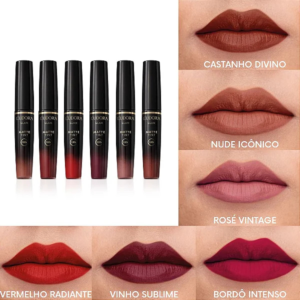 Batom Líquido Glam Matte Tint 4g Eudora ORIGINAL