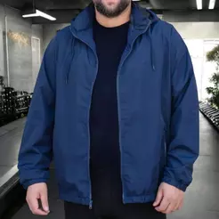 Jaqueta Corta Vento Plus Size Masculina Impermeável Capuz Zíper Treino Corrida