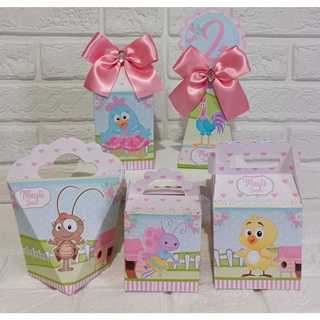 Kit caixas GALINHA PINTADINHA CANDY COLOR,DECORAÇÃO GALINHA PINTADINHA ROSA, GALINHA PINTADINHA MENINA PEGUE E MONTE