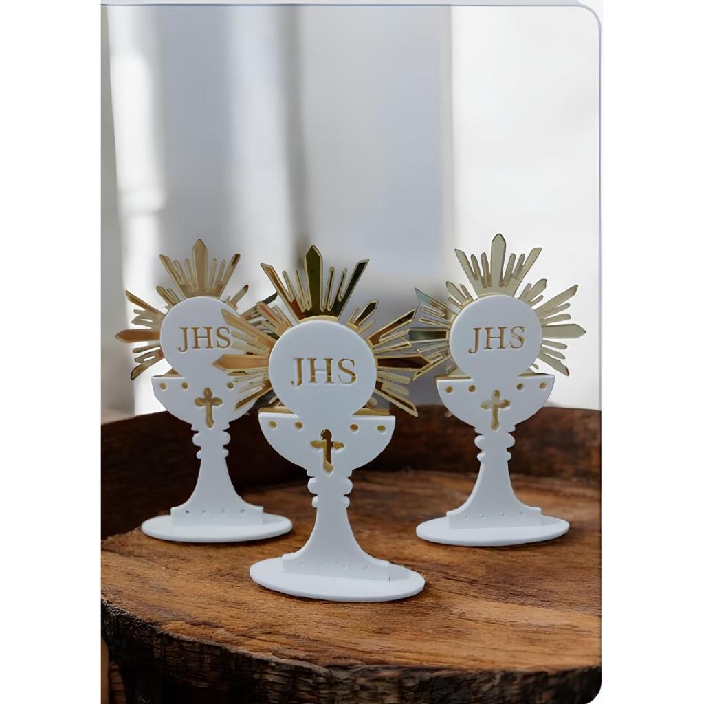 15 Ostensório acrilico ou MDF lembrança crisma,primeira comunhão em Oferta na Shopee