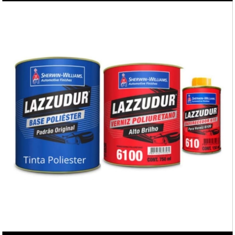 Tinta Poliéster Verde West 900ml  GM Automotiva + Verniz 6100 900ml c/ Catalizador Sherwin Williams Uso Profissional