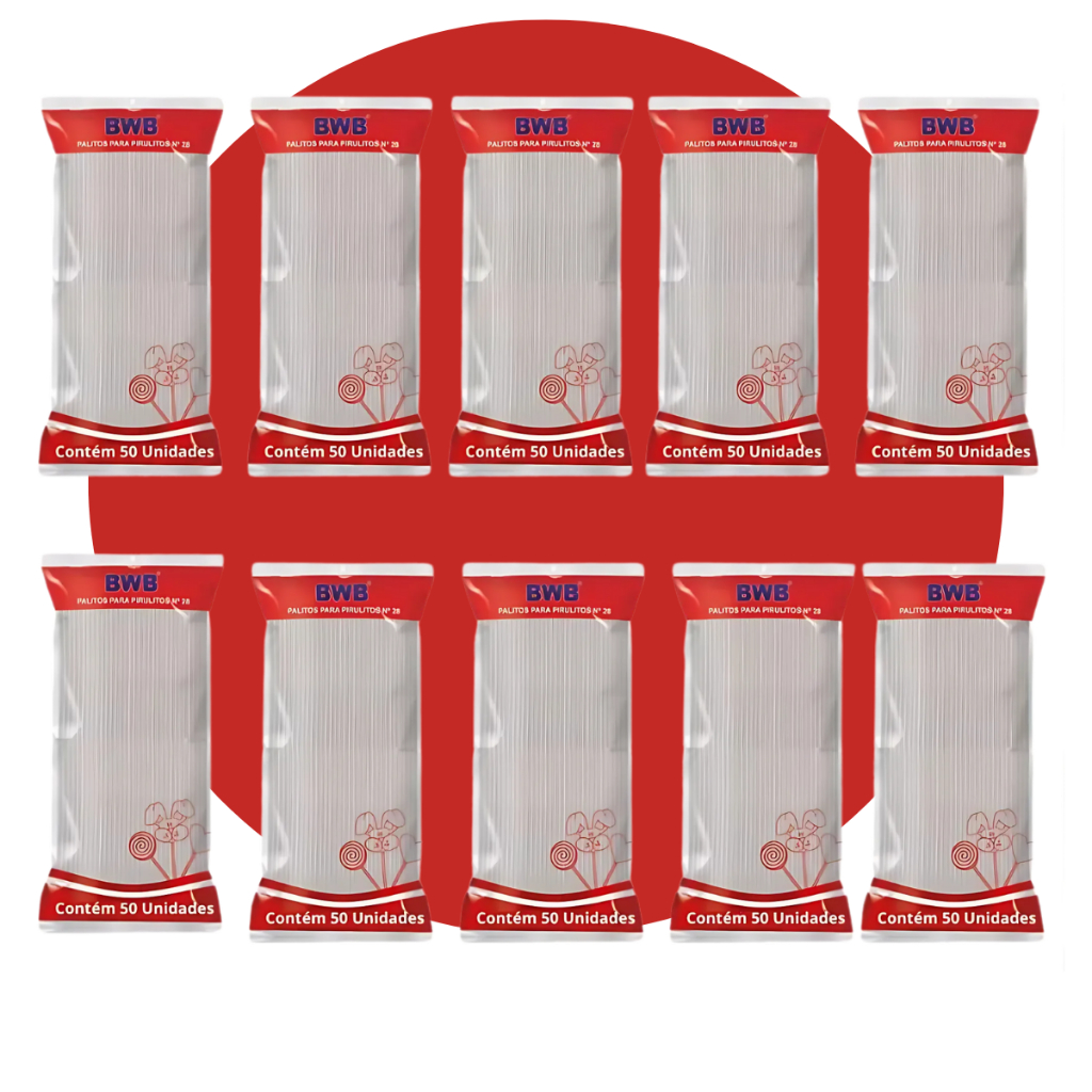 500 Palitos para Pirulito BWB Transparente Cristal Topper de Bolo Tubo Pet Canudo Transparente 28cm