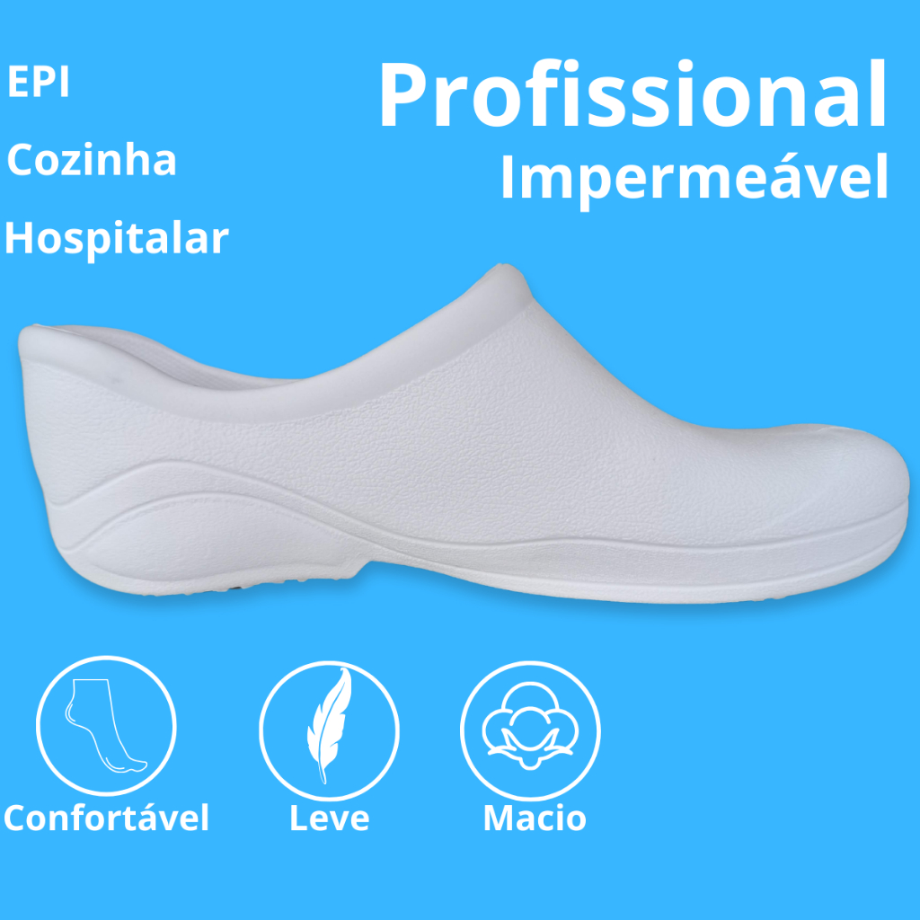 Sapato Epi Cozinheira e Enfermagem Fechado Profissional Uniforme EPI Babuche Confortável em Oferta na Shopee