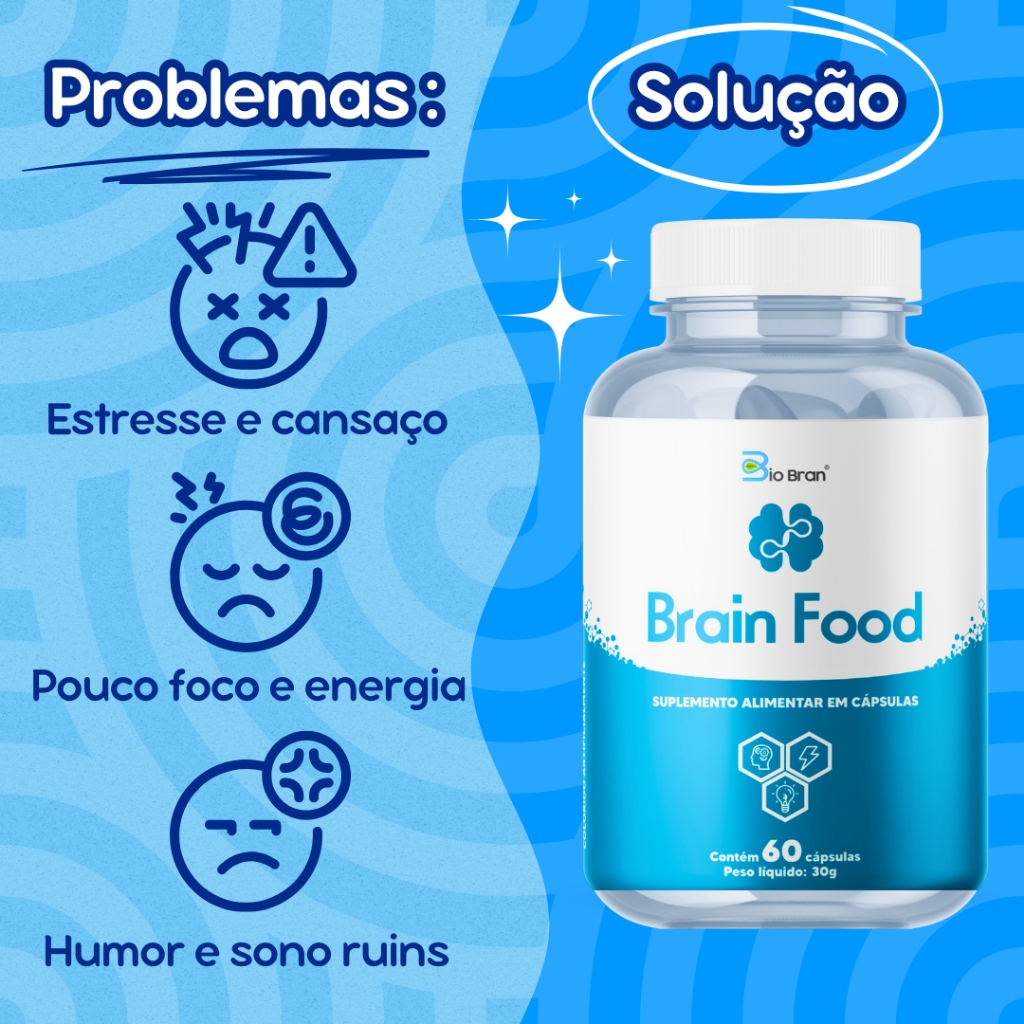 Estimulante Cerebral Nootrópico - Foco, Concentração e Memória (60 Cápsulas)