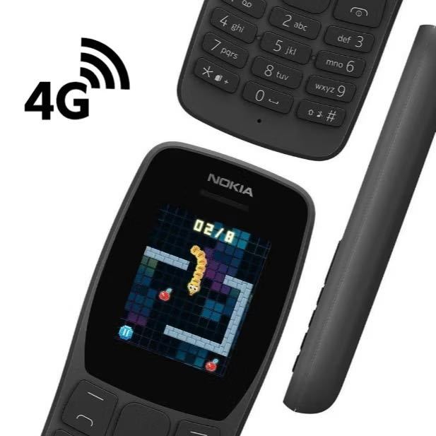 Celular-Nok‘a110-4G Com  2 Chip radio Fm Mp3 Câmera e Nok‘a106-4G Dual 2 Chip Fácil Para Idoso- Preto
