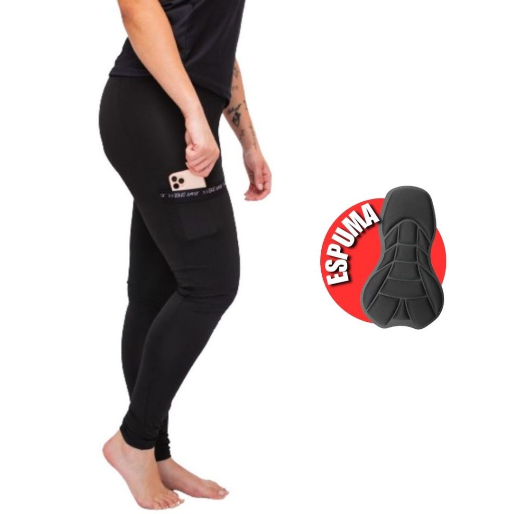 Calça Feminina Ciclismo Forro Espuma Bike Pedal Roupa Feminina Pedalar Mtb Speed